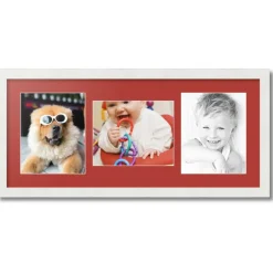 ArtToFrames Collage Photo Picture Frame with 3 - 3.5x5 inch Openings, Framed in Black with Over 62 Mat Color Options and Regular Glass (CSM-3926-29)