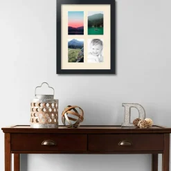 ArtToFrames Collage Photo Picture Frame with 4 - 4x6 inch Openings, Framed in Black with Over 62 Mat Color Options and Regular Glass (CSM-3926-2)