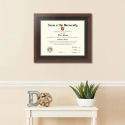 ArtToFrames 16x20 inch Diploma Frame - Framed with Black and Gold Mats, Comes with Regular Acrylic and Sawtooth Hanger for Wall Hanging (D-16x20)