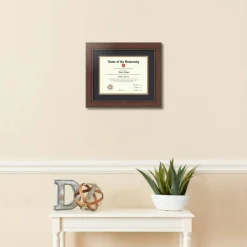 ArtToFrames 8.5x11 inch Diploma Frame - Framed with Black and Gold Mats, Comes with Regular Glass and Sawtooth Hanger for Wall Hanging (D-8.5x11)