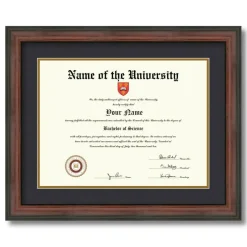 ArtToFrames 12x16 inch Diploma Frame - Framed with Black and Gold Mats, Comes with Regular Acrylic and Wire Hanger for Wall Hanging (D-12x16)