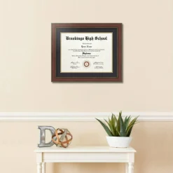 ArtToFrames 13x17 inch Diploma Frame - Framed with Black and Gold Mats, Comes with Regular Acrylic and Sawtooth Hanger for Wall Hanging (D-13x17)