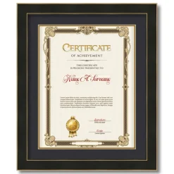 ArtToFrames 18x14 inch Diploma Frame - Framed with Black and Gold Mats, Comes with Regular Acrylic and Sawtooth Hanger for Wall Hanging (D-18x14)
