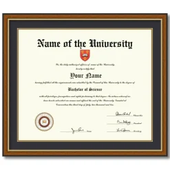 ArtToFrames 8x10 inch Diploma Frame with 4x6 Inch Image Opening and Tassel Opening - Framed with Black and Gold Mats, Comes with Regular Acrylic and Sawtooth Hanger for Wall Hanging (DIT-8x10)