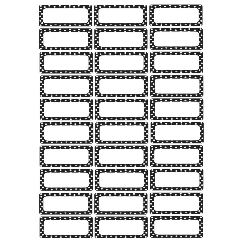 Ashley Productions Black & White Dots Small Magnetic Nameplates, 3 Packs