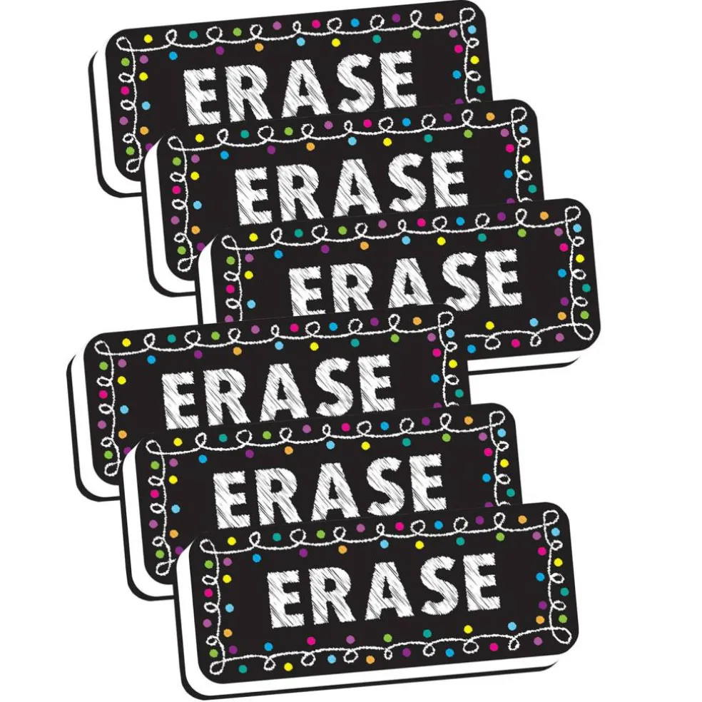 Ashley Productions Chalk Loops Magnetic Whiteboard Erasers, 6ct.