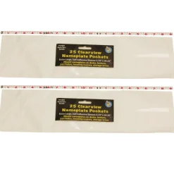 Ashley Productions Clear View Self-Adhesive Extra Large Name Plate Pocket 5.75" x 21", 2 packs of 25