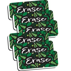 Ashley Productions Greenery Magnetic Whiteboard Erasers, 6ct.