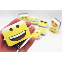 Ashley Productions Non-Magnetic Mini Emotions Icons Whiteboard Erasers, 3 Packs of 10