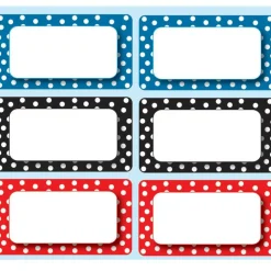 Ashley Productions 8.5" x 11" Die-Cut Magnetic Colorful Dots Labels and Nameplates, 6 Packs of 10