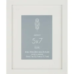 Aspect White Narrow Frame With Mat by Studio Décor®