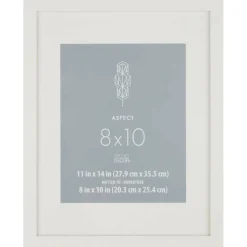 Aspect White Narrow Frame With Mat by Studio Décor®
