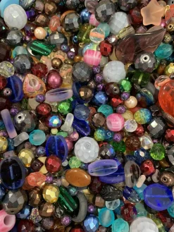 Assorted Glass Beads for Jewelry Making, DIY Lamp Work, Arts and Crafts, and Decorative Hobby Artistry, Colorful Crystal Assortment Bulk Mix, 4-18mm, Half Pound (1)