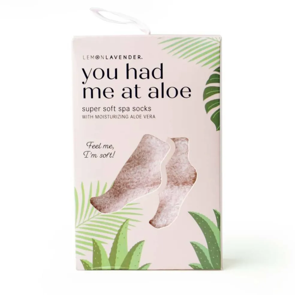 Assorted Lemon Lavender You Had Me at Aloe Super Soft Spa Socks, 1pc.