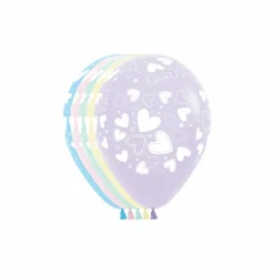 Assorted 11" Pastel Hearts Latex Balloon, 1pc.