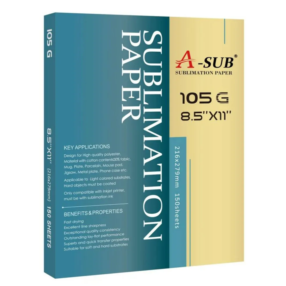 A-SUB 105g Sublimation Paper 150-1500 Sheets in Multiple Sizes