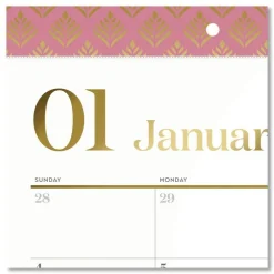 AT-A-GLANCE 17.75 in. x 11 in. 12-Month (Jan-Dec 2026) Workstyle Compact Deskpad - White Sheets/Pink Headband/Clear Corners