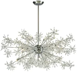 Atlas Lighting and Home 20-Light Starburst Ceiling Chandelier - 48" - Polished Chrome