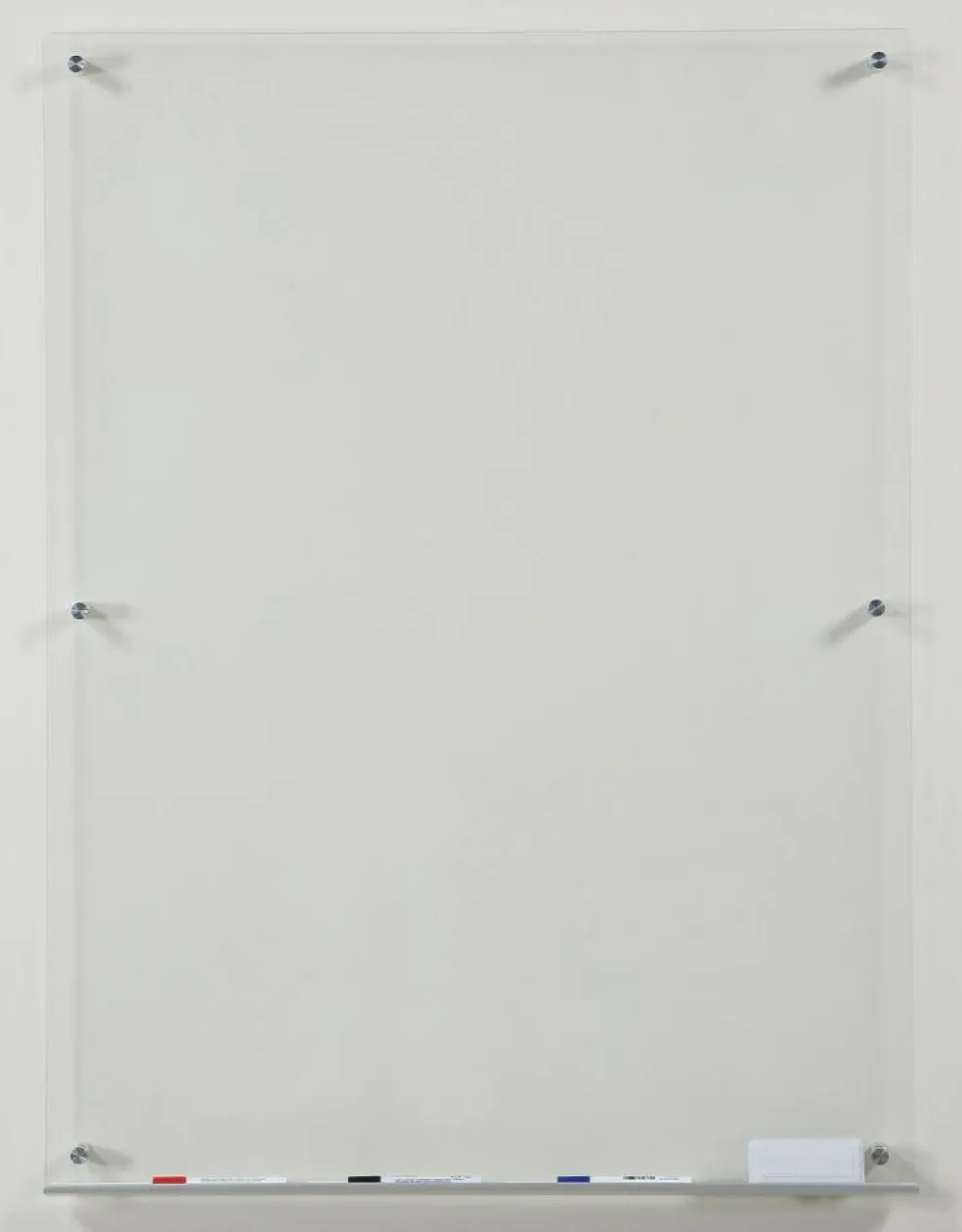 Audio-Visual Direct Clear Glass Dry-Erase Board Set - Includes Hardware & Marker Tray