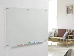 Audio-Visual Direct Clear Glass Dry-Erase Board Set - Includes Hardware & Marker Tray