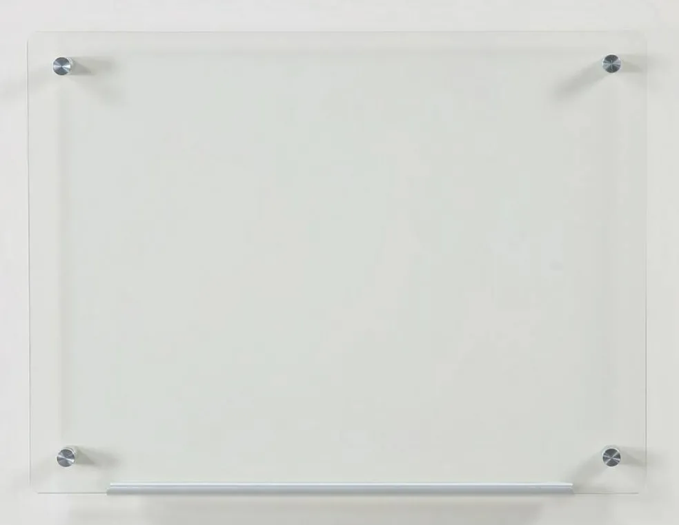 Audio-Visual Direct Clear Glass Dry-Erase Board Set - Includes Hardware & Marker Tray