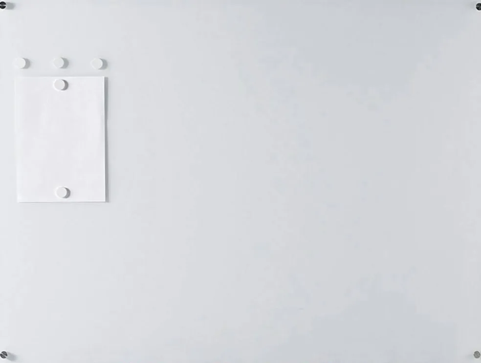 Audio-Visual Direct Magnetic Ultra White Glass Dry-Erase Board Set Includes Magnets, Hardware & Marker Tray