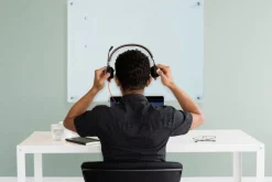 Audio-Visual Direct Magnetic White Glass Dry-Erase Board Set Includes Magnets, Hardware & Marker Tray