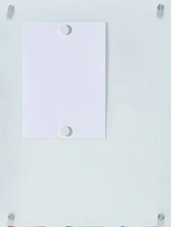 Audio-Visual Direct Magnetic White Glass Dry-Erase Board Set Includes Magnets, Hardware & Marker Tray