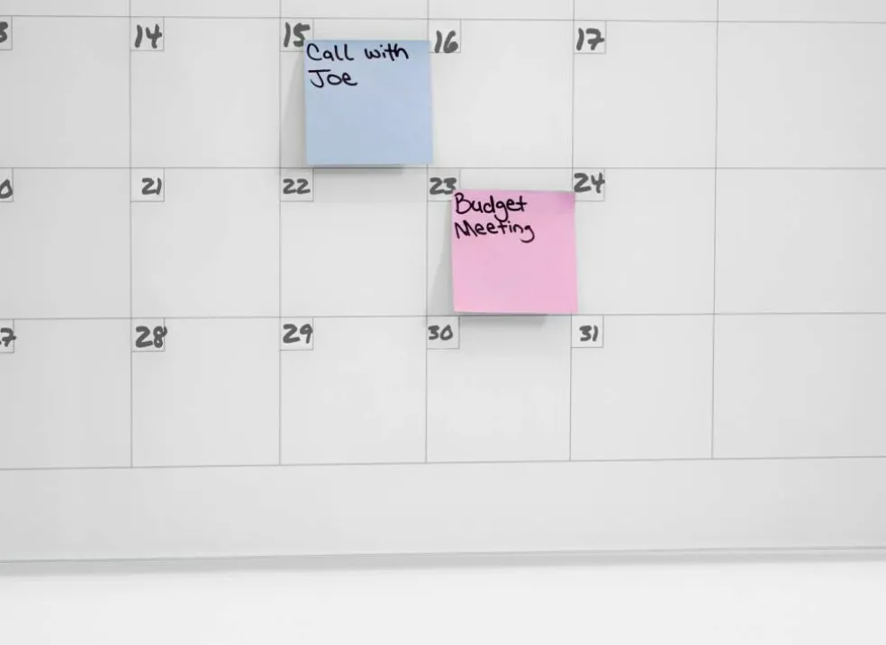 Audio-Visual Direct Magnetic Calendar Glass Dry Erase Board Set - Monthly Planner