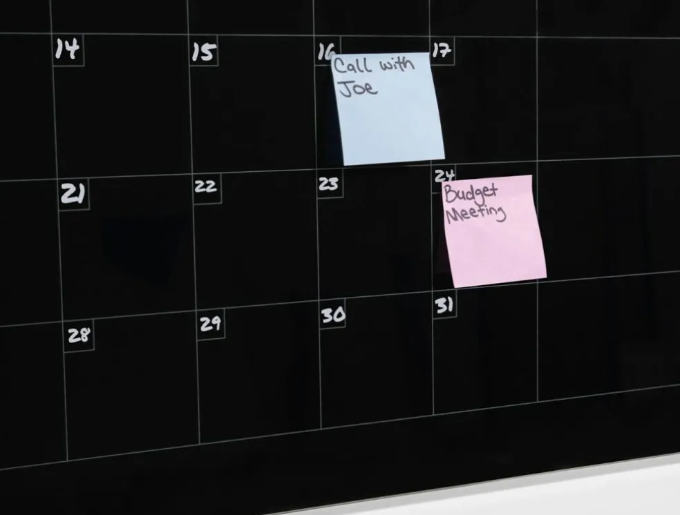 Audio-Visual Direct Magnetic Glass Weekly Calendar & Planner Dry-Erase Board Set