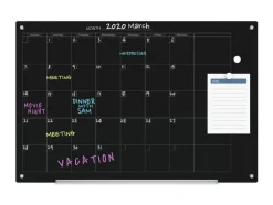 Audio-Visual Direct Magnetic Glass Weekly Calendar & Planner Dry-Erase Board Set