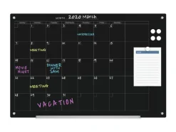 Audio-Visual Direct Magnetic Glass Weekly Calendar & Planner Dry-Erase Board Set