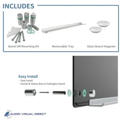 Audio-Visual Direct Magnetic Glass Weekly Calendar & Planner Dry-Erase Board Set