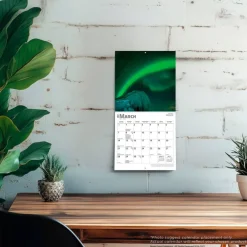 Aurora Borealis | 2027 7 x 14 Inch (Hanging) Monthly Mini Wall Calendar | English/French Bilingual