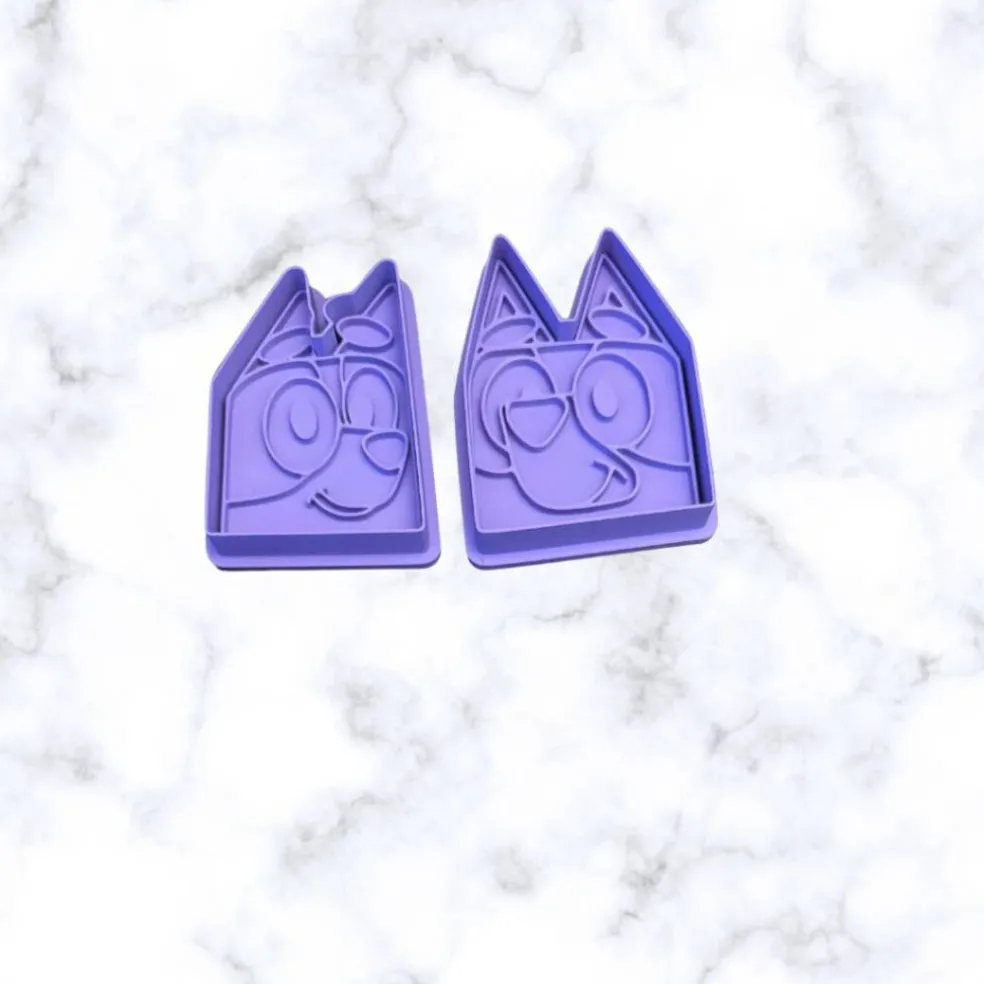 Aussie dogs, cookie cutters, with stamps, and Here Come the Grannies