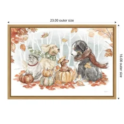 Autumn Dogs I by Mary Urban Framed Canvas Wall Art