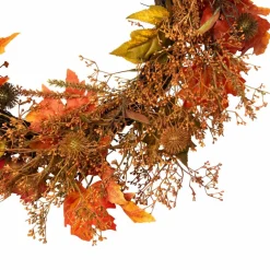 24" Autumn Harvest Maple Leaf with Berries Wreath
