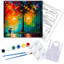 "Autumn Love" DIY Canvas Art Kit, Adult Beginner, Acrylic Paint Size 11x14 inch