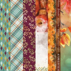 AUTUMN WOODS PATTERN 12 X12 SCRAPBOOK PAPER SET