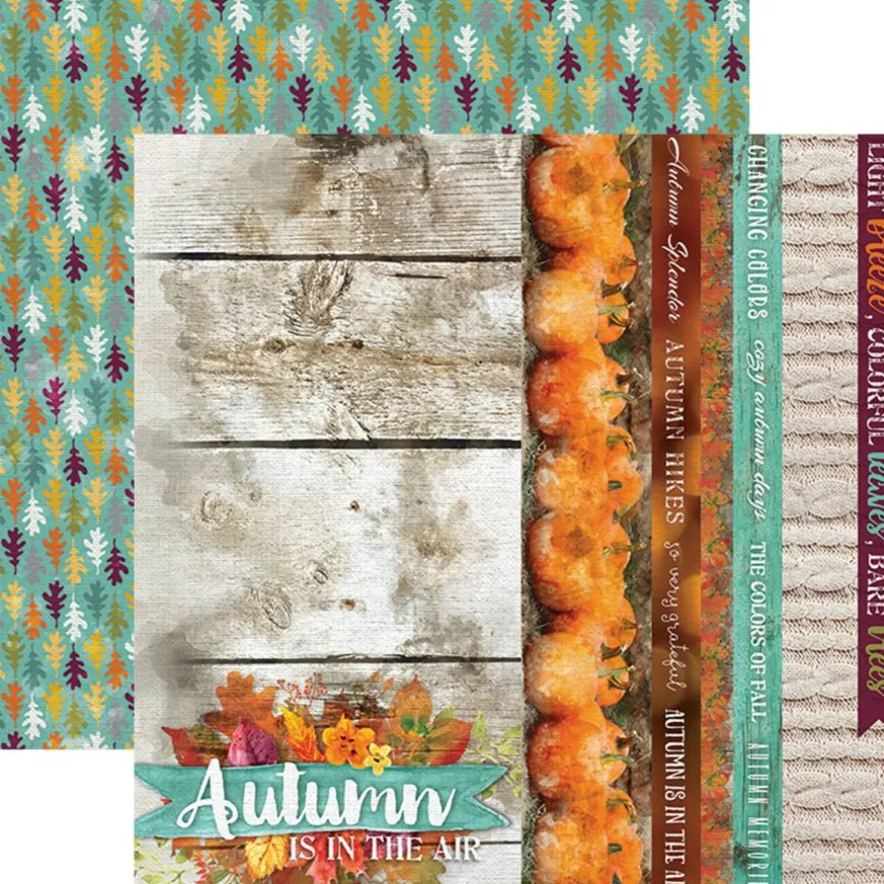 AUTUMN WOODS PATTERN 12 X12 SCRAPBOOK PAPER SET