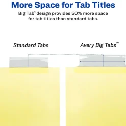 Avery Big Tab Insertable Dividers, Buff Paper, Clear Tabs, 8-Tab Set (11112) - 48 Pack