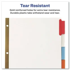 Avery Big Tab 11 in. x 8.5 in. 5-Tab Double-Sided Gold Edge Reinforcing Insertable Dividers - Assorted Tabs/White (1-Set)