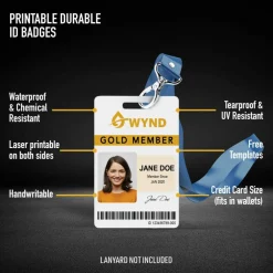 Avery Durable Tall  ID Badges for Lanyards, Laser Printable on Both Sides, Blank White, 80 Total, 3.375" x 2.125" (61612)