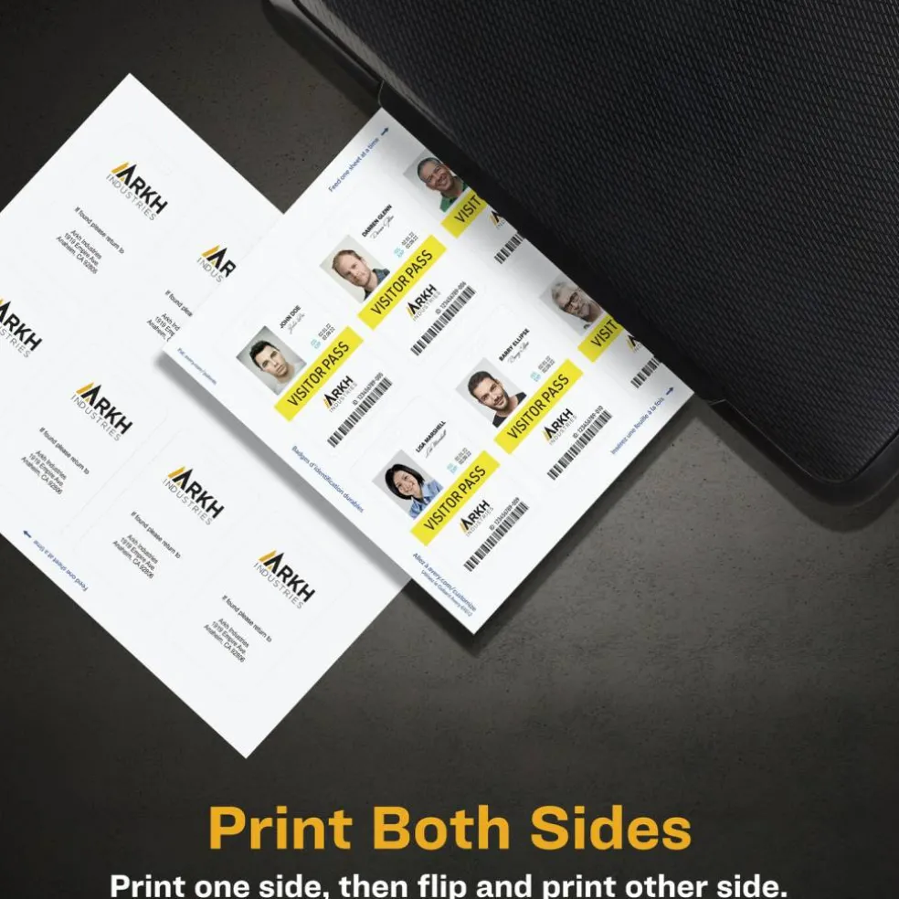 Avery Durable Tall ID Badges for Lanyards, Laser Printable on Both Sides, Blank White, 80 Total, 3.375" x 2.125" (61612)