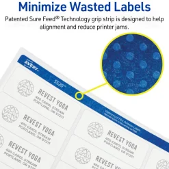 Avery Durable Waterproof Shipping Labels with Sure Feed Technology, 3-1/3" x 4", White, Laser Compatible, 300 Blank Labels Total (5524)