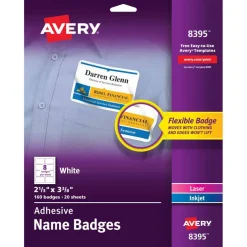 Avery Flexible Printable Name Tags, 2-1/3