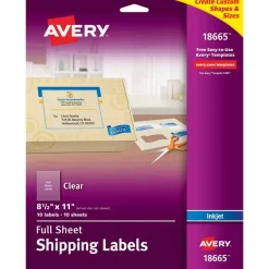 Avery Full Sheet Printable Shipping Labels, 8.5