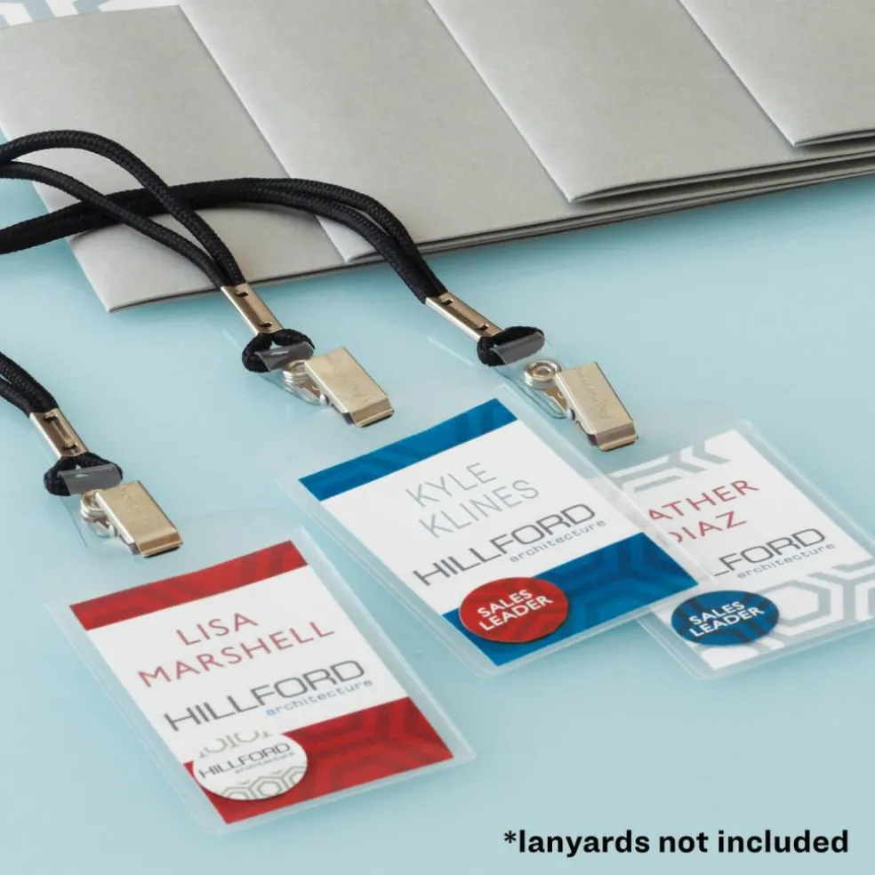 Avery Heavy Duty Badge Holders, 4" x 3", 25 Vertical ID Badge Holders (74472)