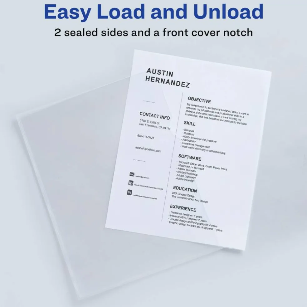 Avery Heavy Duty Plastic Document Sleeves, Holds up to 25 Sheets, 12 Clear Sleeves (72611)