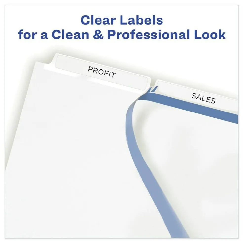 Avery Index Maker 11 in. x 8.5 in. 3-Tab Print and Apply Clear Label Dividers - White/White Tabs (5/Pack)